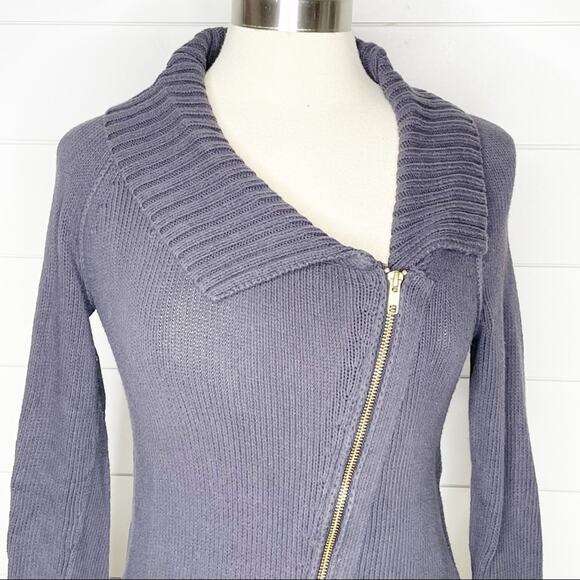 J.Crew Torque Moto Knit Asymmetrical Zip Cardigan Dark Grey Size XS - Picture 3 of 8